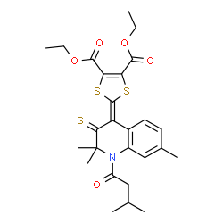 diethyl 2-(2,2,7-trimethyl-1-(3-methylbutanoyl)-3-thioxo-2,3-dihydro-4(1H)-quinolinylidene)-1,3-dithiole-4,5-dicarboxylate picture