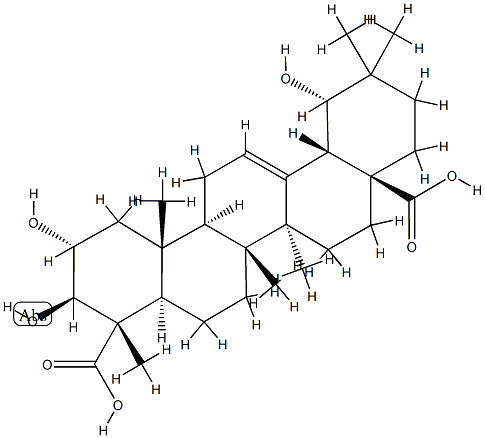 2α,3β,19α-Trihydroxyoleana-12-ene-23,28-dioic acid structure