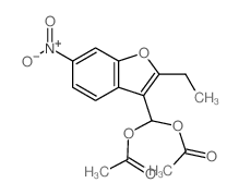 Methanediol,1-(2-ethyl-6-nitro-3-benzofuranyl)-, 1,1-diacetate结构式