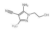 1H-Pyrazole-4-carbonitrile,5-amino-1-(2-hydroxyethyl)-3-methyl-结构式