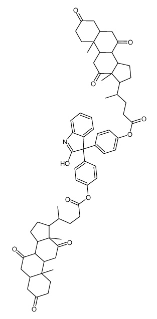 [4-[3-[4-[4-(10,13-dimethyl-3,7,12-trioxo-1,2,4,5,6,8,9,11,14,15,16,17-dodecahydrocyclopenta[a]phenanthren-17-yl)pentanoyloxy]phenyl]-2-oxo-1H-indol-3-yl]phenyl] 4-(10,13-dimethyl-3,7,12-trioxo-1,2,4,5,6,8,9,11,14,15,16,17-dodecahydrocyclopenta[a]phenanth Structure