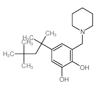 3-(1-piperidinylmethyl)-5-(1,1,3,3-tetramethylbutyl)-1,2-benzenediol结构式