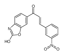 6-[(E)-3-(3-nitrophenyl)prop-2-enoyl]-3H-1,3-benzoxazol-2-one结构式