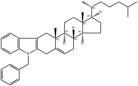 1'-Phenylmethyl-1'H-cholest-2-eno[3,2-b]indol-5-ene结构式