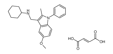 (E)-but-2-enedioic acid,N-[(5-methoxy-2-methyl-1-phenylindol-3-yl)methyl]cyclohexanamine结构式