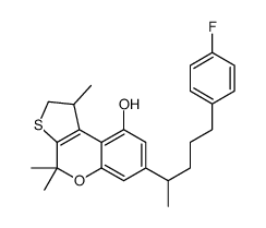 7-[5-(4-fluorophenyl)pentan-2-yl]-1,4,4-trimethyl-1,2-dihydrothieno[2,3-c]chromen-9-ol Structure