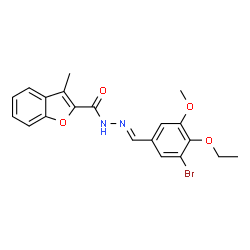 2-Benzofurancarboxylicacid,3-methyl-,[(3-bromo-4-ethoxy-5-methoxyphenyl)methylene]hydrazide(9CI)结构式