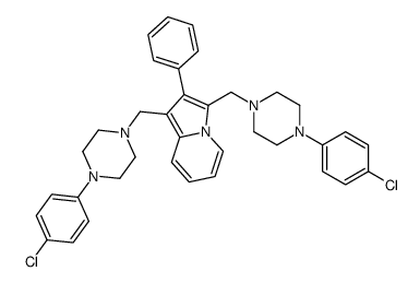 1,3-Bis[[4-(4-chlorophenyl)-1-piperazinyl]methyl]-2-phenylindolizine structure