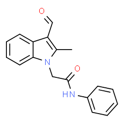 1H-Indole-1-acetamide,3-formyl-2-methyl-N-phenyl-(9CI) Structure