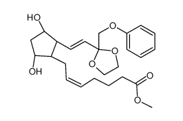 (Z)-7-[(1R)-3α,5α-Dihydroxy-2β-[(E)-2-(2-phenoxymethyl-1,3-dioxolan-2-yl)ethenyl]cyclopentan-1α-yl]-5-heptenoic acid methyl ester Structure