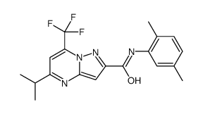 Pyrazolo[1,5-a]pyrimidine-2-carboxamide, N-(2,5-dimethylphenyl)-5-(1-methylethyl)-7-(trifluoromethyl)- (9CI) Structure