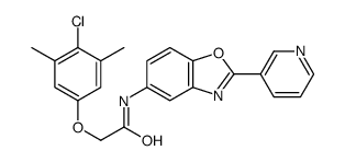 2-(4-chloro-3,5-dimethylphenoxy)-N-(2-pyridin-3-yl-1,3-benzoxazol-5-yl)acetamide结构式