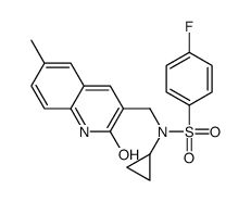 Benzenesulfonamide, N-cyclopropyl-N-[(1,2-dihydro-6-methyl-2-oxo-3-quinolinyl)methyl]-4-fluoro- (9CI) Structure