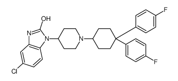 3-[1-[4,4-bis(4-fluorophenyl)cyclohexyl]piperidin-4-yl]-6-chloro-1H-benzimidazol-2-one结构式