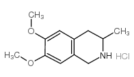 Isoquinoline,1,2,3,4-tetrahydro-6,7-dimethoxy-3-methyl-, hydrochloride (1:1) Structure