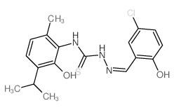 Hydrazinecarbothioamide,2-[(5-chloro-2-hydroxyphenyl)methylene]-N-[2-hydroxy-6-methyl-3-(1-methylethyl)phenyl]-结构式