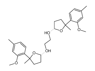 2,2'-[1,2-Ethanediylbis(oxy)]bis[tetrahydro-5-(2-methoxy-4-methylphenyl)-5-methylfuran] structure