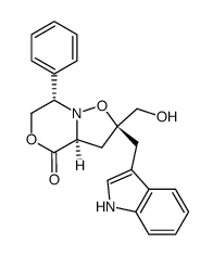 (2S,5S,8aS)-2-(hydroxymethyl)-2-[(indol-3-yl)methyl]-5-phenyl-1,5,6,8a-tetrahydro-3,7-dioxaindolizin-8(2H)-one结构式