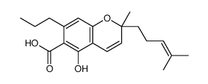 (-)-5-Hydroxy-2-methyl-2-(4-methyl-3-pentenyl)-7-propyl-2H-1-benzopyran-6-carboxylic acid结构式