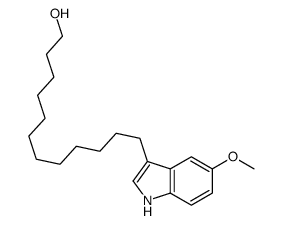 12-(5-methoxy-1H-indol-3-yl)dodecan-1-ol结构式