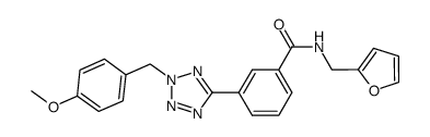 N-furan-2-ylmethyl-3-[2-(4-methoxy-benzyl)-2H-tetrazol-5-yl]-benzamide结构式