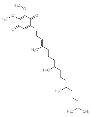 2,3-dimethoxy-5-[(E)-3,7,11,15-tetramethylhexadec-2-enyl]sulfanyl-cyclohexa-2,5-diene-1,4-dione Structure