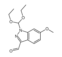 1-(diethoxymethyl)-6-methoxyindazole-3-carbaldehyde结构式