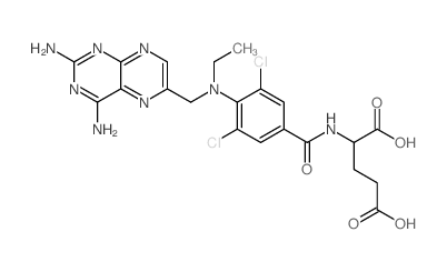 2-[[3,5-dichloro-4-[(2,4-diaminopteridin-6-yl)methyl-ethyl-amino]benzoyl]amino]pentanedioic acid结构式
