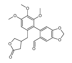 [(butanolidyl-4)-3 methyl]-6 formyl-2' methylenedioxy-4',5' trimethoxy-2,3,4 biphenyle Structure