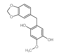 2-(1,3-benzodioxol-5-ylmethyl)-5-methoxybenzene-1,4-diol结构式