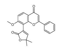 8-(5,5-dimethyl-2-oxofuran-3-yl)-7-methoxy-2-phenylchromen-4-one结构式