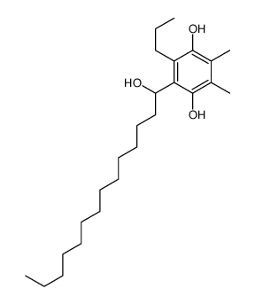 2-(1-hydroxytetradecyl)-5,6-dimethyl-3-propylbenzene-1,4-diol结构式