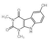 6-hydroxy-1,3-dimethyl-9H-pyrimido[4,5-b]indole-2,4-dione结构式