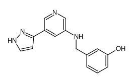 3-[[[5-(1H-pyrazol-5-yl)pyridin-3-yl]amino]methyl]phenol Structure