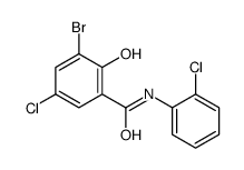 3-bromo-5-chloro-N-(2-chlorophenyl)-2-hydroxybenzamide结构式