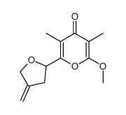 (+/-)-2-methoxy-3,5-dimethyl-6-(4-methylenetetrahydrofuran-2-yl)-4H-pyran-4-one结构式