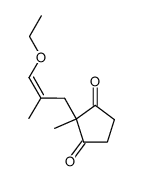 (Z)-2-(3-Ethoxy-2-methyl-2-propenyl)-2-methyl-1,3-cyclopentanedione结构式