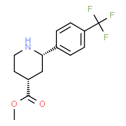 CIS-2-(4-TRIFLUOROMETHYL-PHENYL)-PIPERIDINE-4-CARBOXYLIC ACID METHYL ESTER结构式