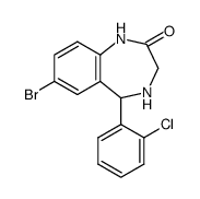 7-Bromo-5-o-chlorophenyl-1,2,3,4-tetrahydro-5H-1,4-benzodiazepin-2-one结构式
