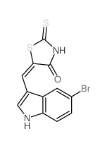 5-[(5-bromo-1H-indol-3-yl)methylidene]-2-sulfanylidene-thiazolidin-4-one Structure