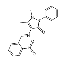 4-(2-nitrobenzylideneamino)-1,2-dihydro-1,5-dimethyl-2-phenylpyrazol-3-one Structure