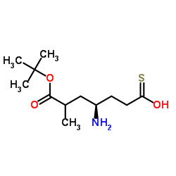 (4R)-4-Amino-6-methyl-7-[(2-methyl-2-propanyl)oxy]-7-oxoheptanethioic S-acid结构式