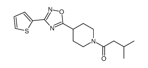 3-methyl-1-[4-(3-thiophen-2-yl-[1,2,4]oxadiazol-5-yl)-piperidin-1-yl]-butan-1-one结构式