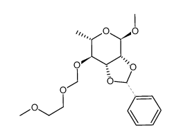 methyl 2,3-O-benzylidene-6-deoxy-4-O-(2-methoxyethoxymethyl)-α-L-mannopyranoside结构式