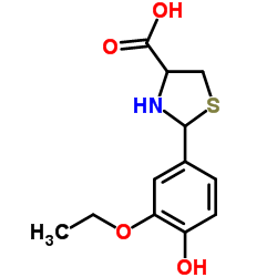 2-(3-ETHOXY-4-HYDROXY-PHENYL)-THIAZOLIDINE-4-CARBOXYLIC ACID Structure