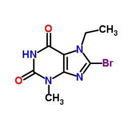 8-Bromo-7-ethyl-3,7-dihydro-3-Methyl-1H-purine-2,6-dione结构式