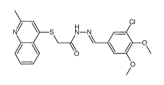 (E)-N'-(3-chloro-4,5-dimethoxybenzylidene)-2-((2-methylquinolin-4-yl)thio)acetohydrazide Structure