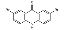 2,7-dibromo-10H-acridine-9-thione结构式