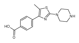 4-(5-methyl-2-piperazin-1-yl-thiazol-4-yl)-benzoic acid Structure