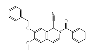 2-benzoyl-7-benzyloxy-1,2-dihydro-6-methoxyisoquinoline-1-carbonitrile Structure